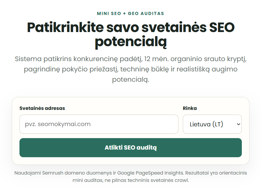 Nemokamas SEO auditas